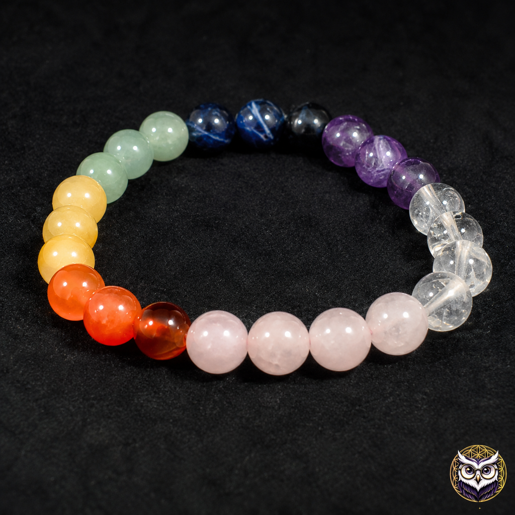 Bracelet 7 Chakras en Pierres Naturelles – 8 mm