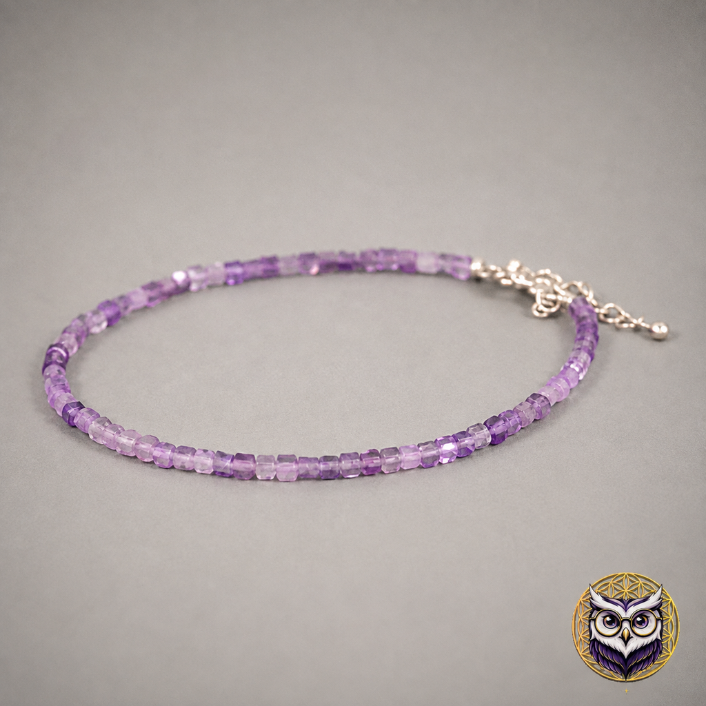 Bracelet Améthyste Facettée 2 mm – Pierre Naturelle