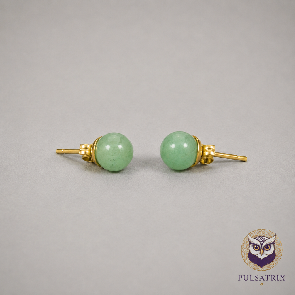 Boucles d’Oreilles Aventurine Verte – Puces en Pierre Naturelle