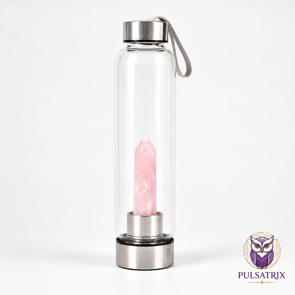 Bouteille Quartz Rose – Pointe en Pierre Naturelle