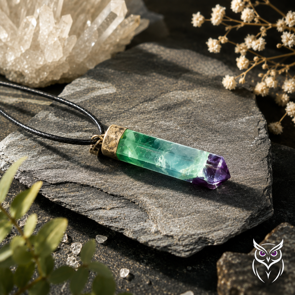 Pendentif Pointe en Fluorite – Pierre Naturelle
